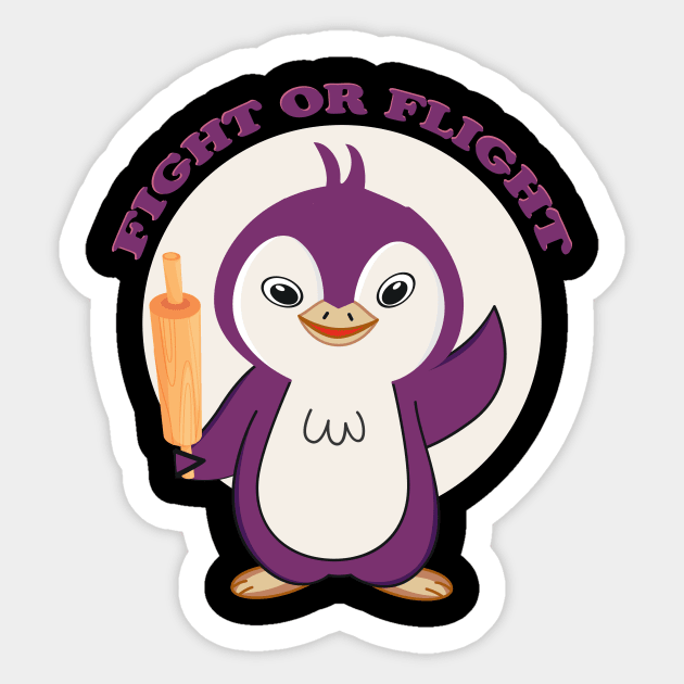 Fight or Flight Funny Penguin Pun Fight shirt Flight Meme Sticker by Selva_design14